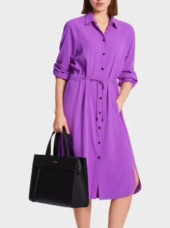 Marc Cain Kleider-HEMDBLUSENKLEID MIT RAGLAN bright malve