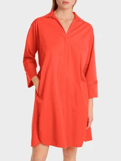Marc Cain Kleider-HEMDBLUSENKLEID MIT ¾-ÄRMEL bright tomato