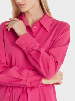 Marc Cain Kleider-HEMDBLUSENKLEID MIT STOFFGÜRTEL super pink