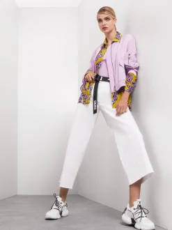 Marc Cain Accessoires-HÜFTGÜRTEL MIT STREIFENBORDÜRE black and white