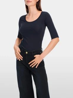 Marc Cain Shirts & Tops-HOCHWERTIGES BASIC-SHIRT midnight blue