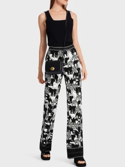 Marc Cain Hosen|Strick-HOSE FASTIV KNITTED IN GERMANY white and black