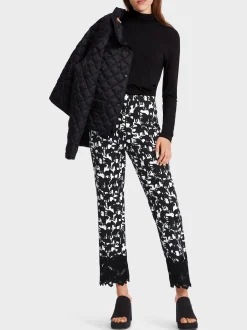 Marc Cain Hosen|Hosenanzüge-HOSE FATSA IM ANIMAL-DESSIN black and white