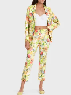 Marc Cain Hosen|Hosenanzüge-HOSE FATSA MIT BLURRY PRINT pale lemon