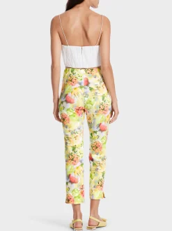 Marc Cain Hosen|Hosenanzüge-HOSE FATSA MIT BLURRY PRINT pale lemon