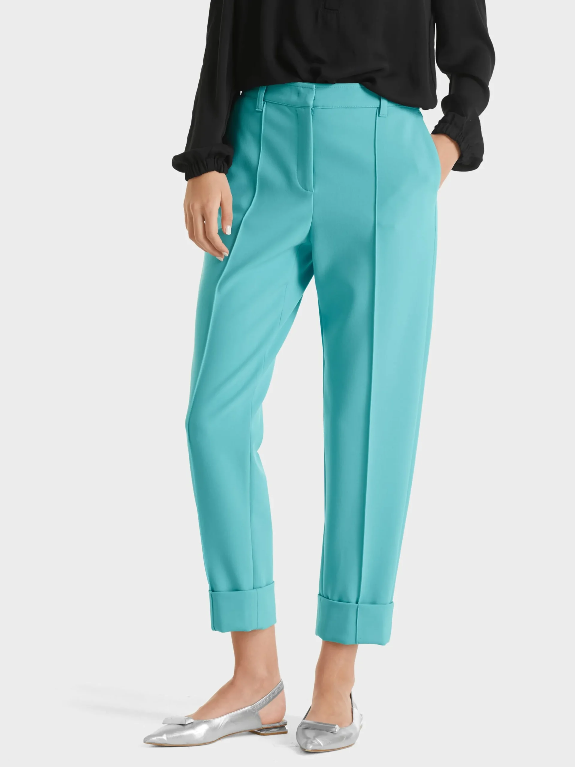 Marc Cain Hosen-HOSE FORDON MIT BUGFALTE UND STULPEN deep tourmaline