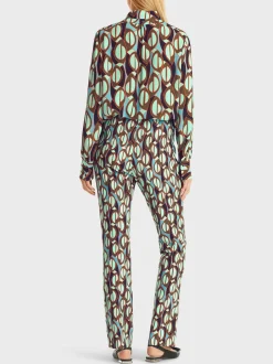 Marc Cain Hosen|Hosenanzüge-HOSE FREDERICA MIT ALLOVERPRINT soft malachite