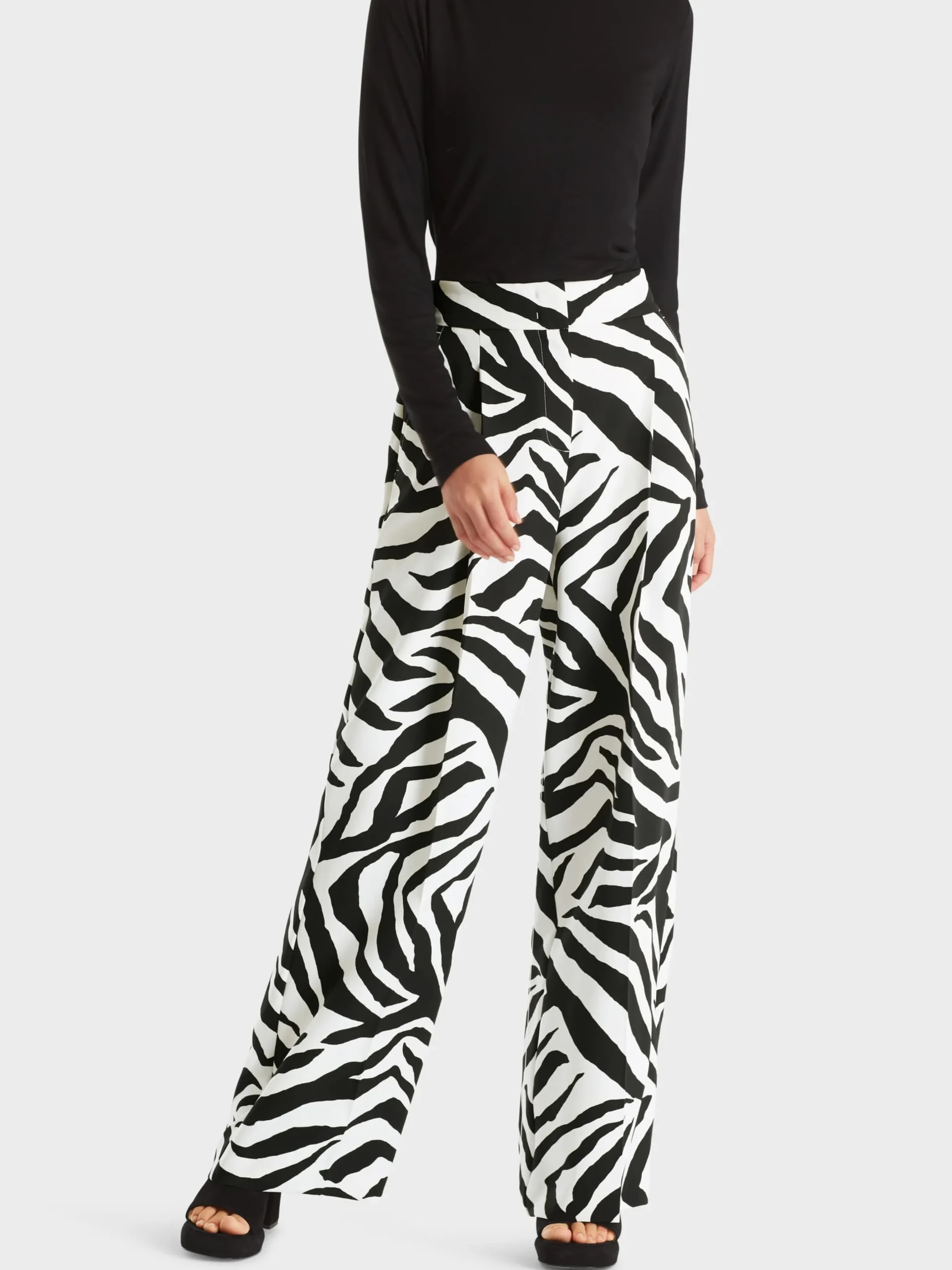 Marc Cain Hosen|Hosenanzüge-HOSE IM ZEBRA-DESSIN white and black
