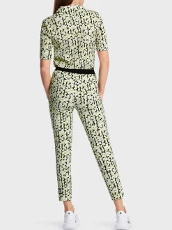 Marc Cain Hosen|Hosenanzüge-HOSE SOFIA – MIT ALLOVERPRINT UND GALON soft sage