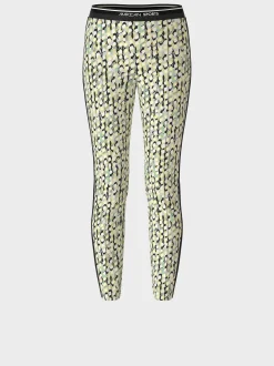 Marc Cain Hosen|Hosenanzüge-HOSE SOFIA – MIT ALLOVERPRINT UND GALON soft sage