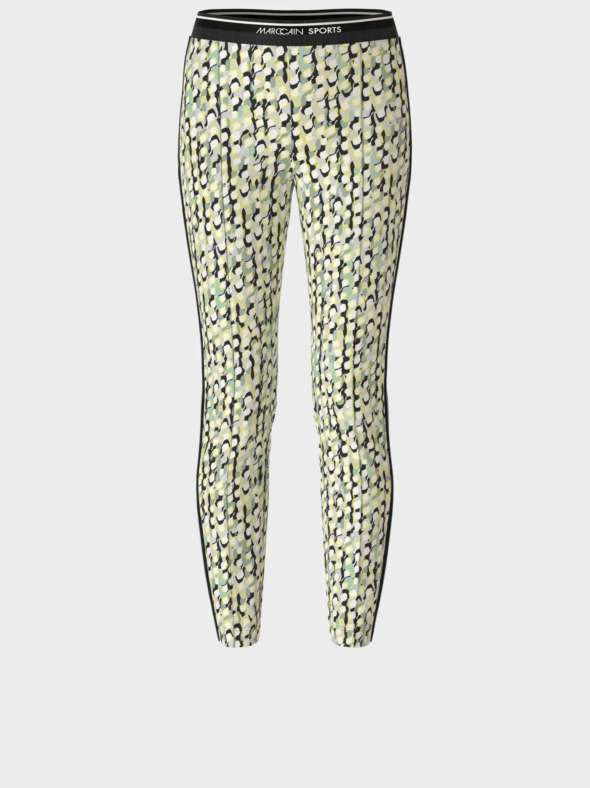 Marc Cain Hosen|Hosenanzüge-HOSE SOFIA – MIT ALLOVERPRINT UND GALON soft sage
