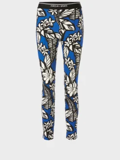 Marc Cain Hosen|Hosenanzüge-HOSE SOFIA - MIT FLORALEM OVERPRINT bright royal blue