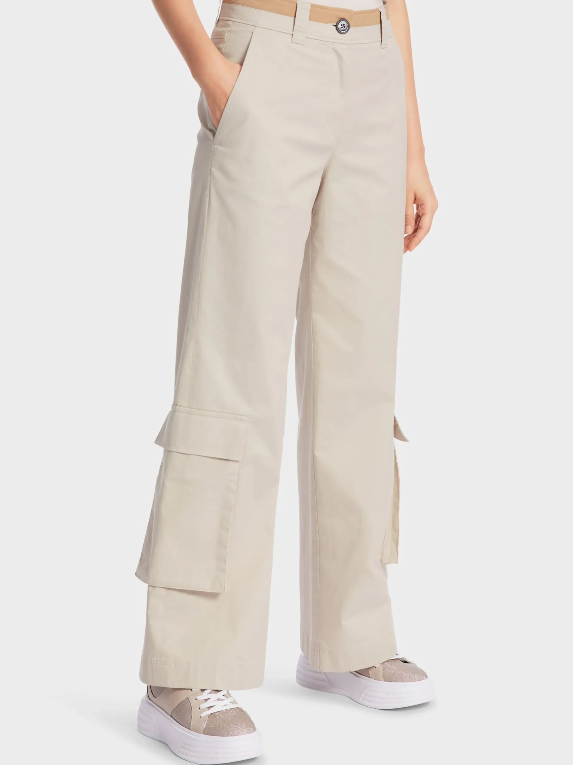 Marc Cain Hosen-HOSE WARRI MIT WEITEM UND LANGEM BEIN soft moon rock