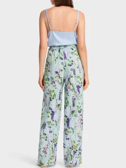 Marc Cain Hosenanzüge-HOSE WASHINGTON IM BLUMEN-DESSIN soft summer sky