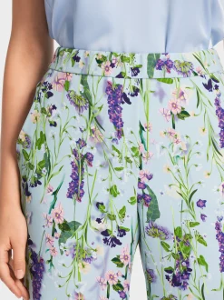 Marc Cain Hosenanzüge-HOSE WASHINGTON IM BLUMEN-DESSIN soft summer sky