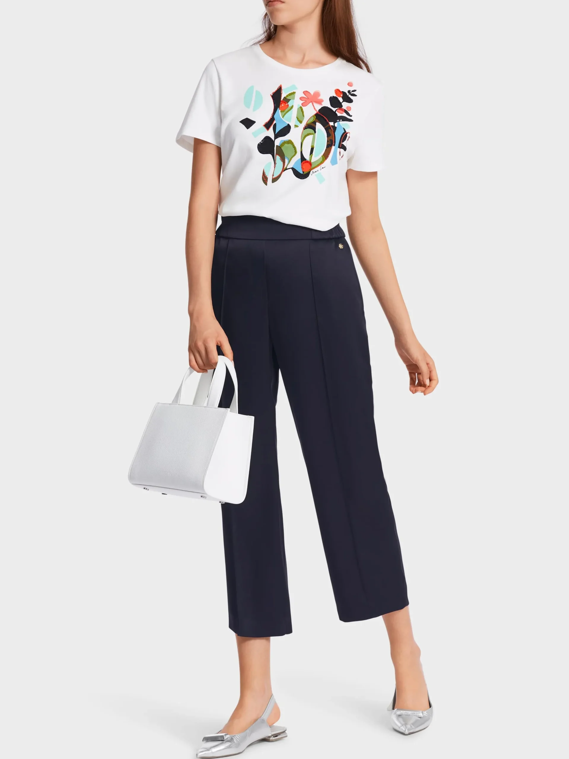 Marc Cain Hosen-HOSE WASHINGTON MIT MARKANTEM BUND midnight blue