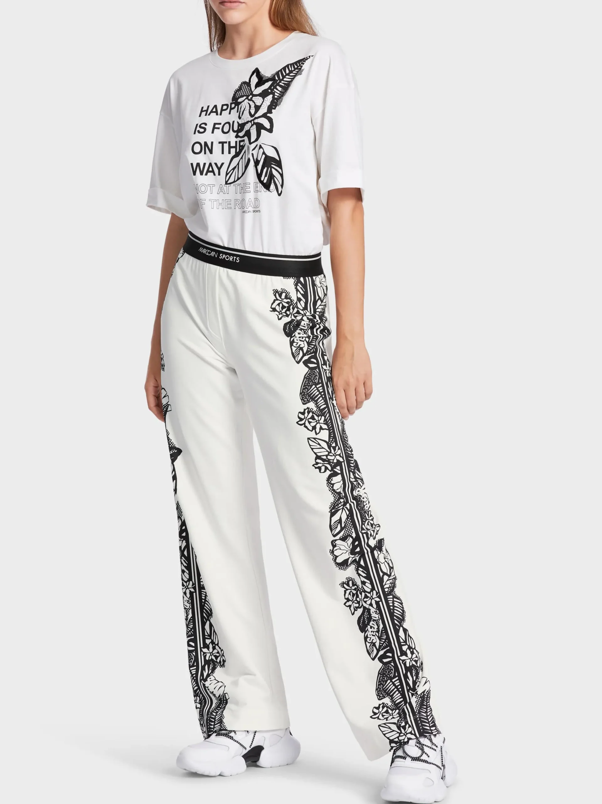 Marc Cain Hosen-HOSE WELBY MIT FLORALEM PRINT white and black