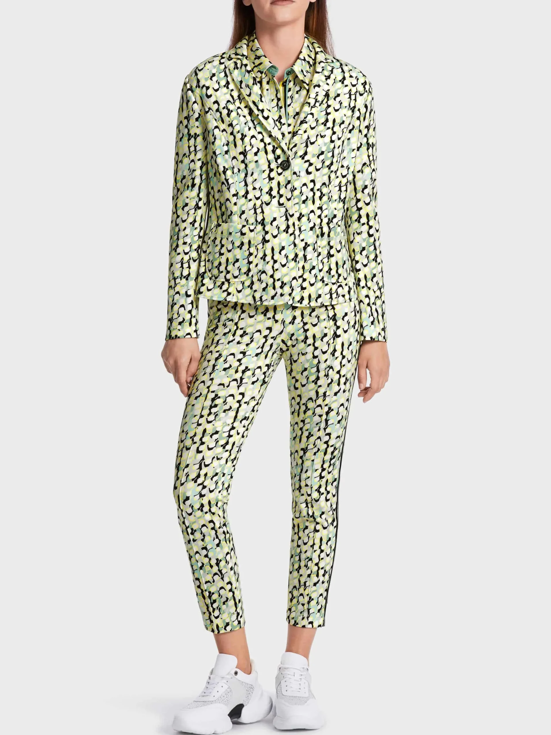 Marc Cain Blazer|Hosenanzüge-70IES BLAZER MIT GRAFISCHEM ALLOVERPRINT soft sage