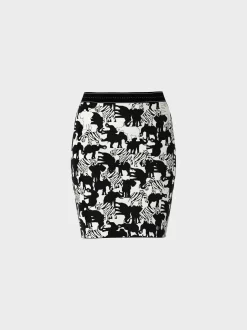 Marc Cain Röcke|Strick-IN DEUTSCHLAND GESTRICKTER ROCK white and black