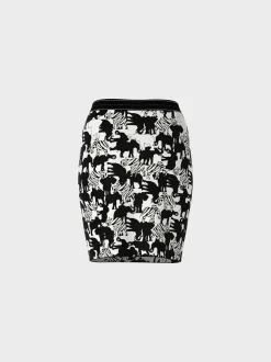 Marc Cain Röcke|Strick-IN DEUTSCHLAND GESTRICKTER ROCK white and black