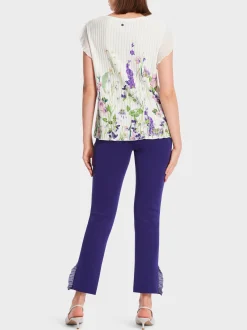 Marc Cain Pullover & Sweatshirts|Strick-IN DEUTSCHLAND GESTRICKTER KURZARMPULLI soft summer sky