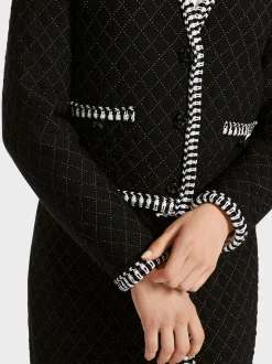 Marc Cain Jacken|Strick-IN DEUTSCHLAND GESTRICKTER CARDIGAN black and white