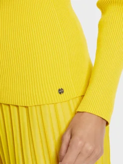 Marc Cain Pullover & Sweatshirts|Strick-IN DEUTSCHLAND GESTRICKTER PULLOVER bright sulphur
