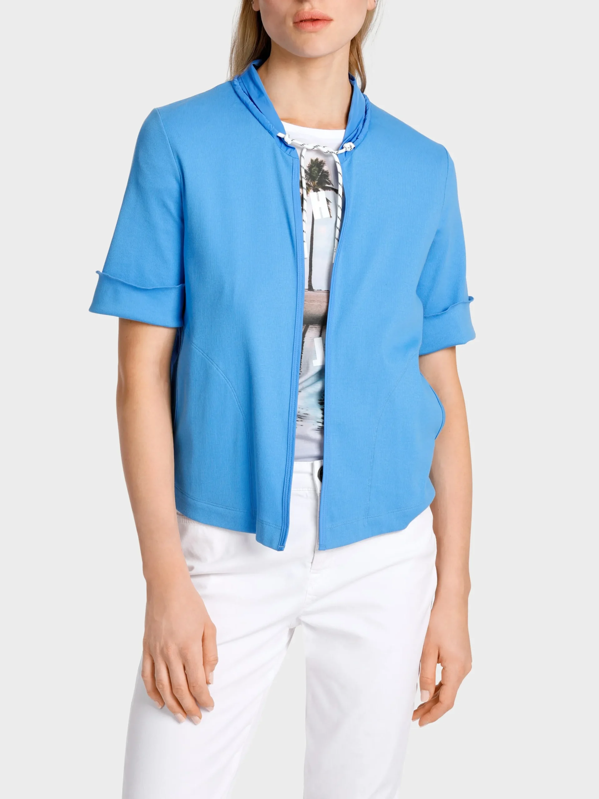 Marc Cain Jacken-JACKE IM MATERIALMIX bright azure
