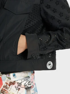 Marc Cain Jacken-JACKE MIT LOCHSTICKEREI black