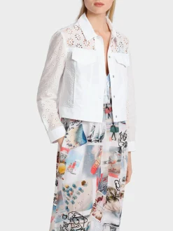 Marc Cain Jacken-JACKE MIT LOCHSTICKEREI white