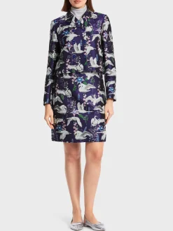 Marc Cain Jacken-JACKE MIT SCHWANEN-PRINT deep violet