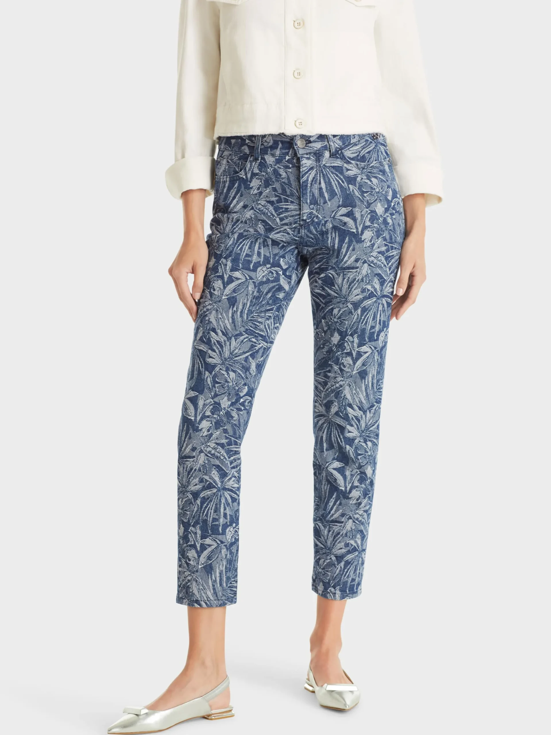 Marc Cain Jeans-JEANS SILEA MIT FLORALEM WEBDESSIN indigo blue