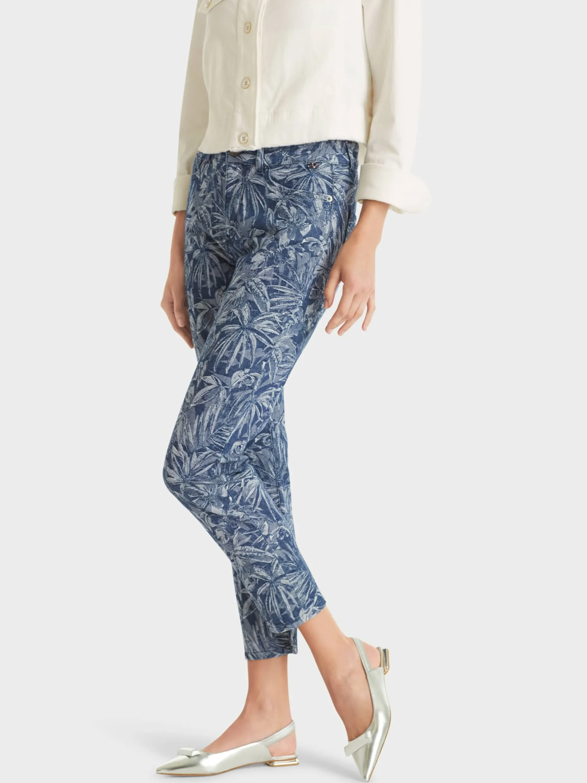 Marc Cain Jeans-JEANS SILEA MIT FLORALEM WEBDESSIN indigo blue