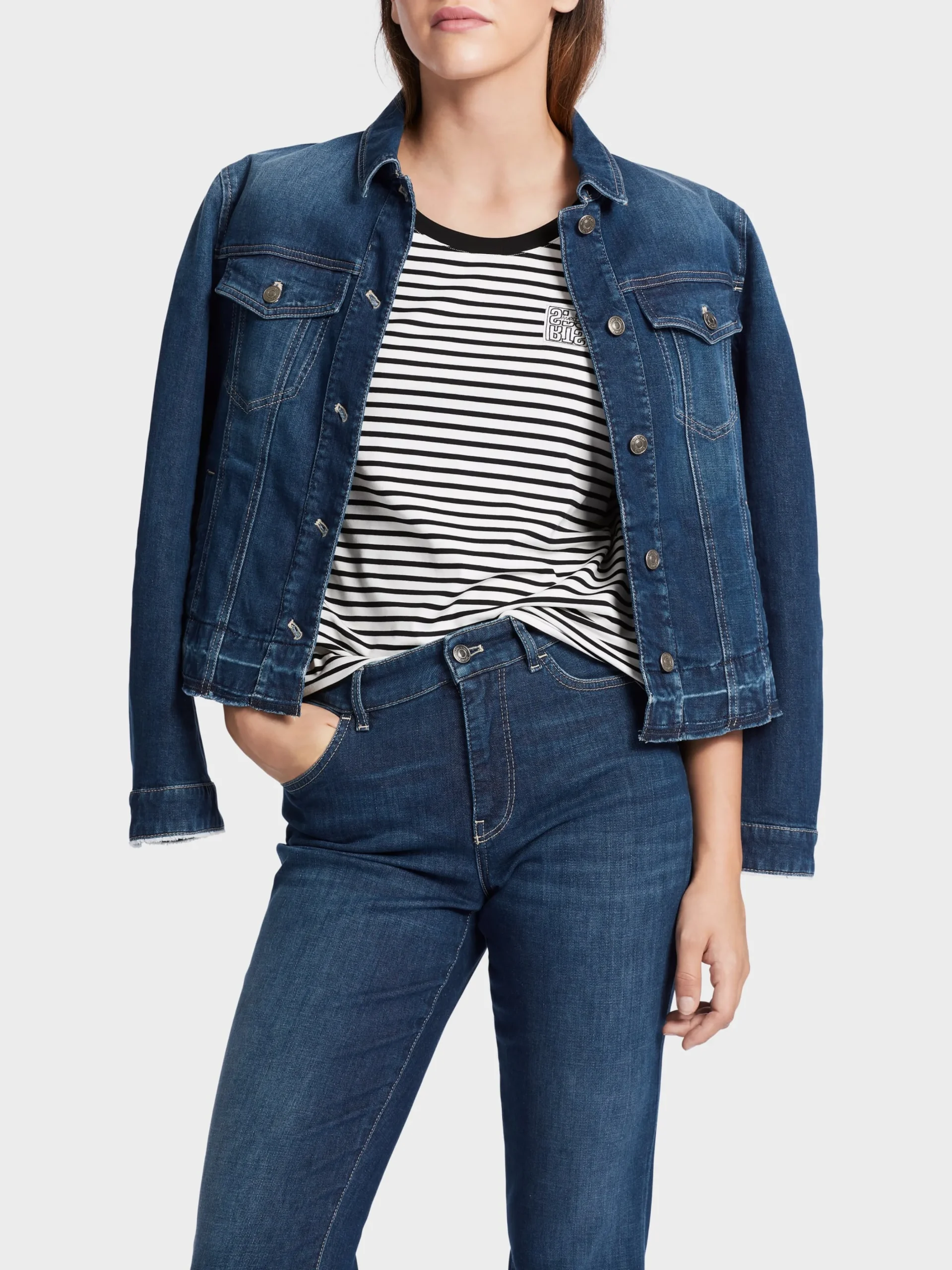 Marc Cain Jacken-JEANSJACKE "RETHINK TOGETHER" blue Denim