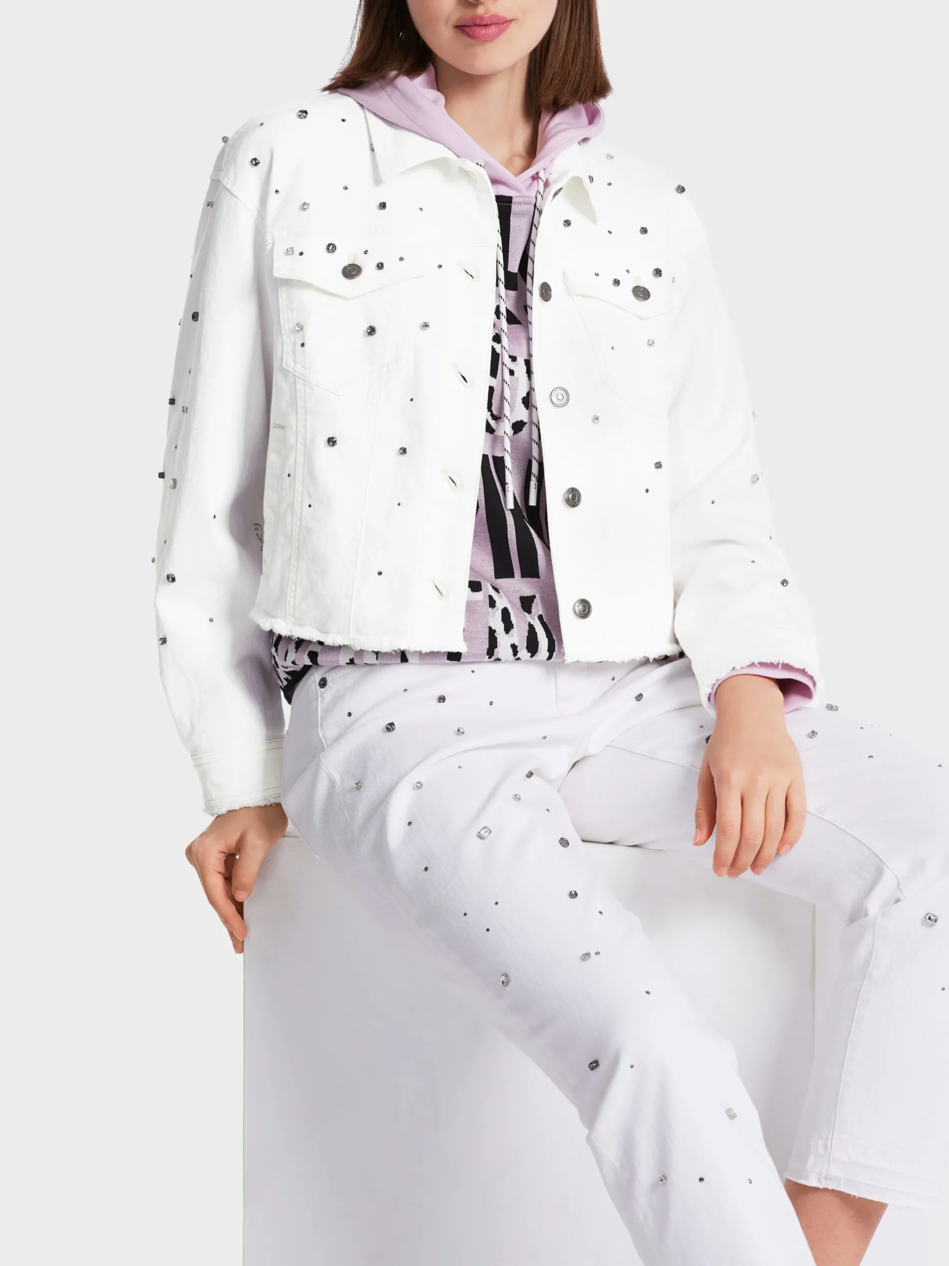 Marc Cain Jacken-JEANSJACKE "RETHINK TOGETHER" off-white