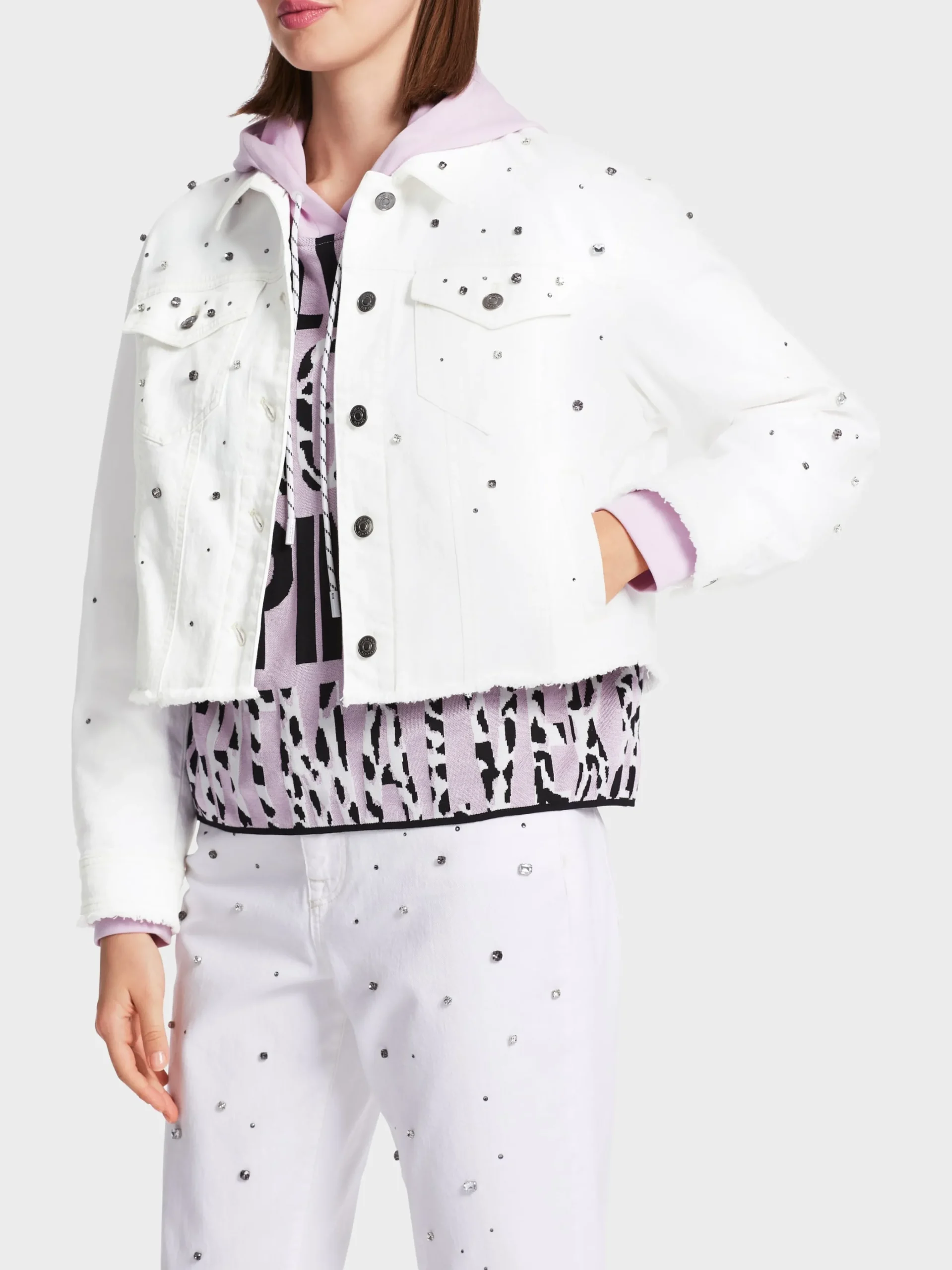 Marc Cain Jacken-JEANSJACKE "RETHINK TOGETHER" off-white