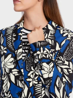 Marc Cain Blazer|Hosenanzüge-JERSEYBLAZER MIT ALLOVERPRINT bright royal blue