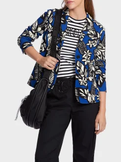 Marc Cain Blazer|Hosenanzüge-JERSEYBLAZER MIT ALLOVERPRINT bright royal blue