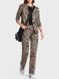 Marc Cain Blazer|Hosenanzüge-JERSEYBLAZER MIT FLORALEM PRINT bright camel