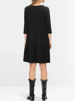 Marc Cain Kleider-JERSEYKLEID MIT STUFENVOLANTS black