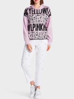 Marc Cain Pullover & Sweatshirts|Strick-KAPUZEN-SWEATER KNITTED IN GERMANY bright pink lavender