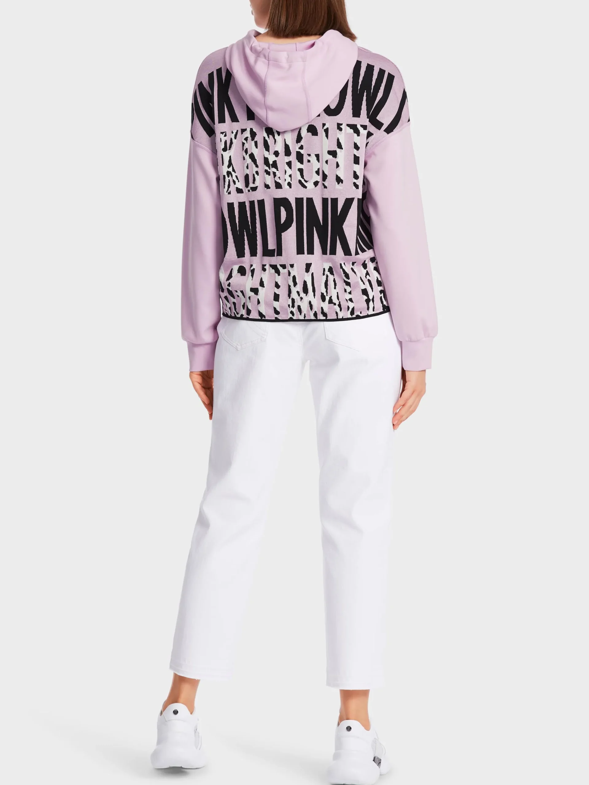 Marc Cain Pullover & Sweatshirts|Strick-KAPUZEN-SWEATER KNITTED IN GERMANY bright pink lavender