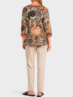 Marc Cain Blusen & Tuniken|Shirts & Tops-KIMONOBLUSE IN A-LINIE bright ochre