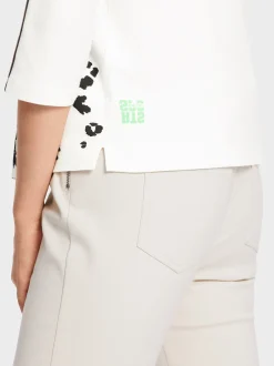 Marc Cain Shirts & Tops-KIMONO-T-SHIRT MIT MOTIV-PRINT off-white