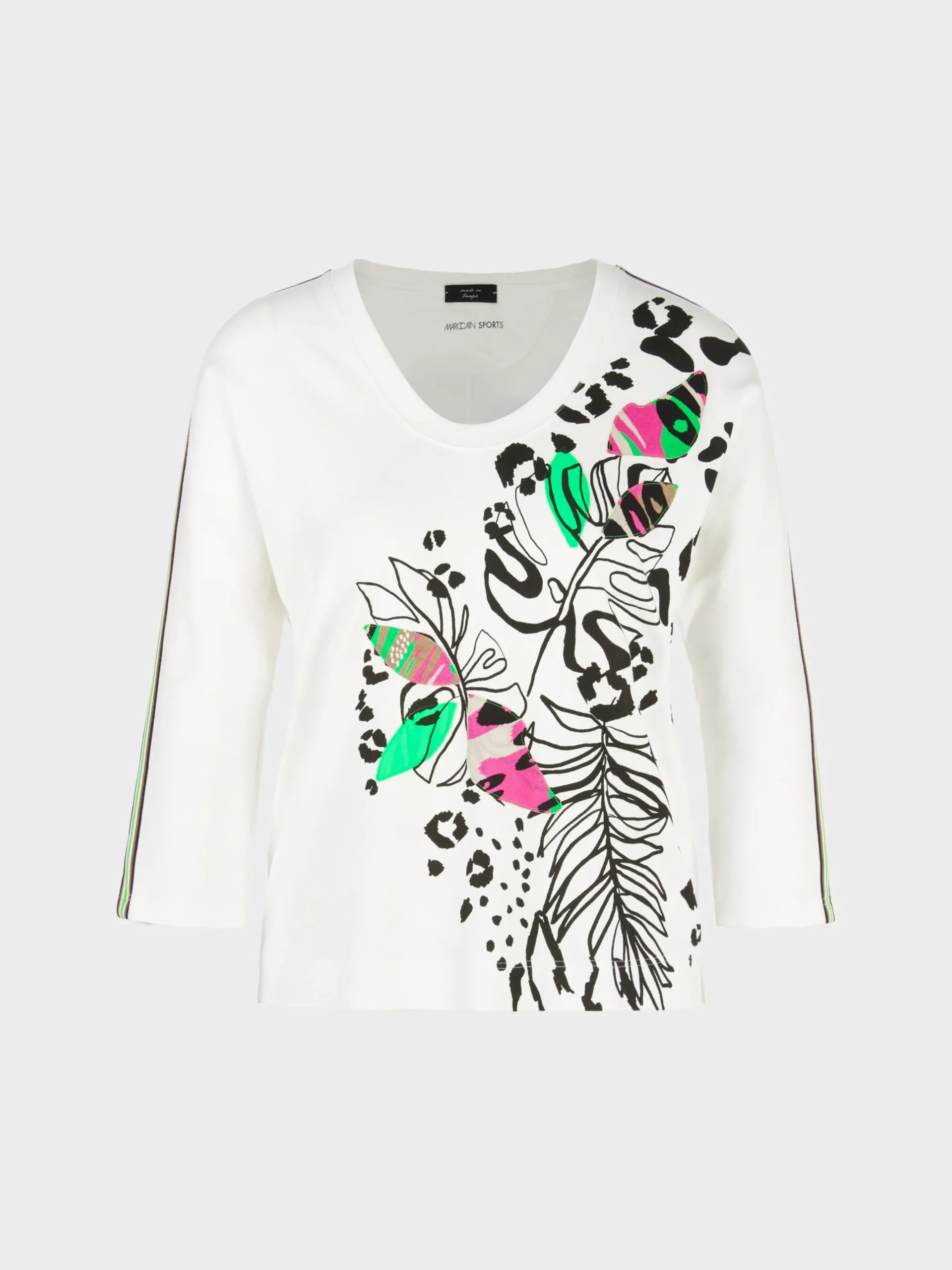 Marc Cain Shirts & Tops-KIMONO-T-SHIRT MIT MOTIV-PRINT off-white