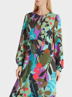 Marc Cain Kleider-KLEID IM BUNTEN BLATT-DESSIN soft malachite
