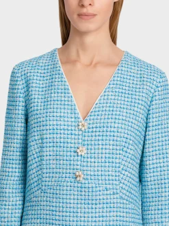 Marc Cain Kleider-KLEID IM STRUKTURIERTEN KAROMUSTER light azure