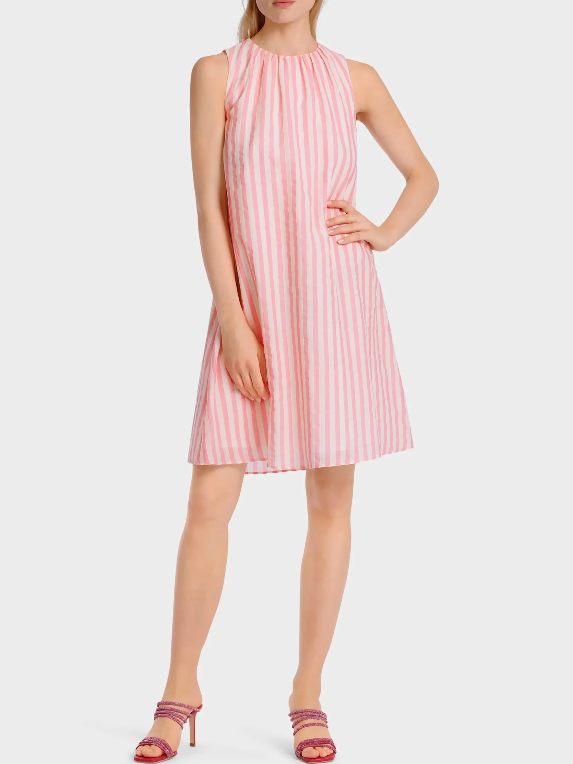 Marc Cain Kleider-KLEID IN A-LINIE MIT LÄNGSSTREIF bright tomato