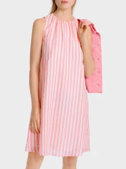 Marc Cain Kleider-KLEID IN A-LINIE MIT LÄNGSSTREIF bright tomato