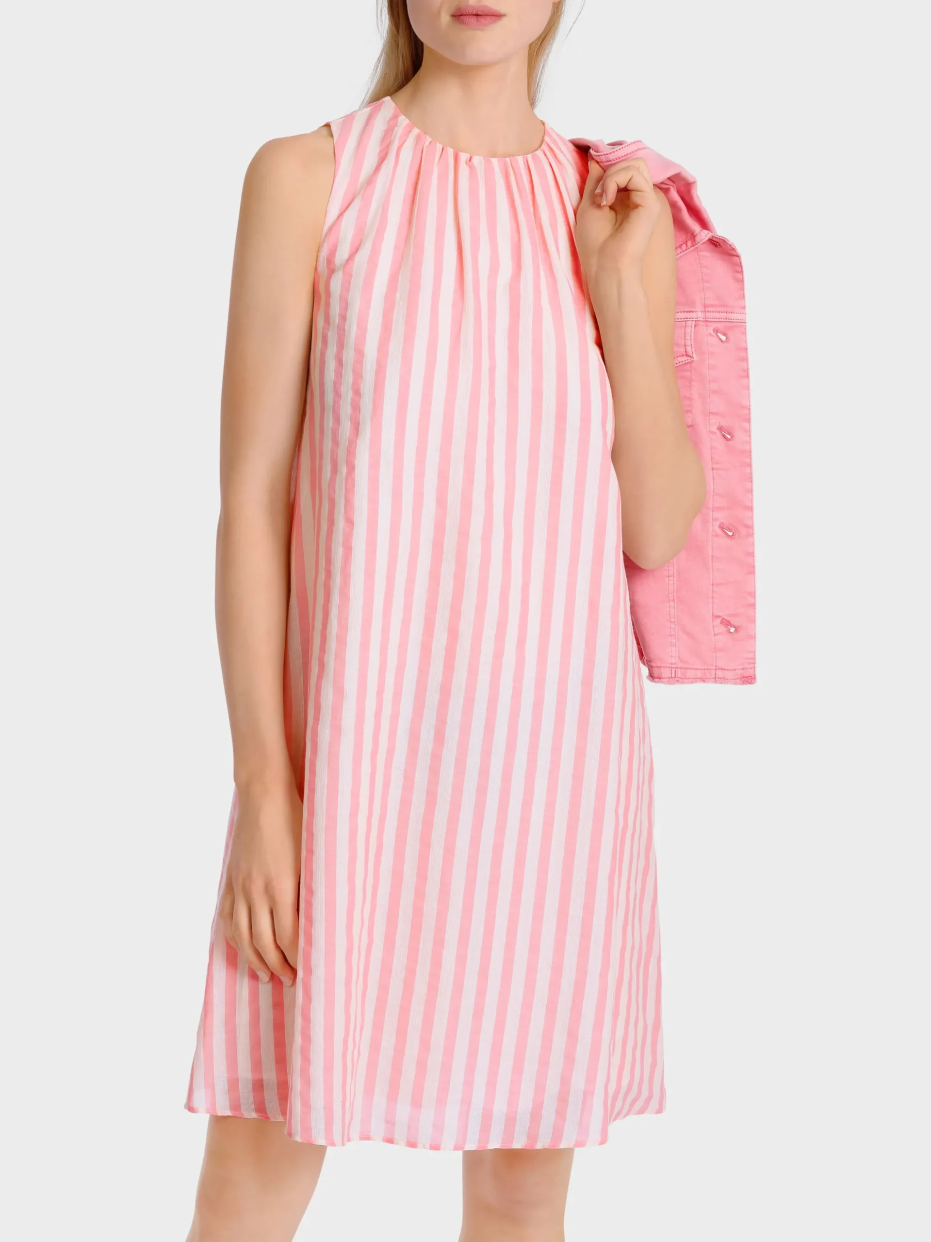 Marc Cain Kleider-KLEID IN A-LINIE MIT LÄNGSSTREIF bright tomato